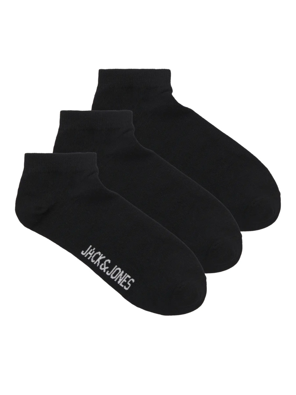 Jack & Jones Set 3 perechi de sosete scurte, barbati, din amestec de bumbac, JACLOUIS, Negru (SELECTATI MARIMEA: Universala)