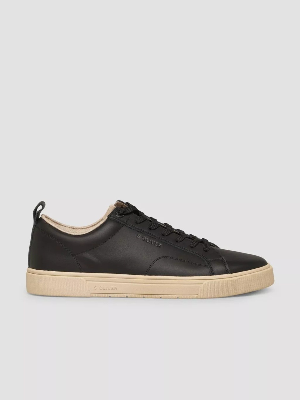 s.Oliver Sneakers barbati, casual din piele naturala, Negru (SELECTATI MARIMEA: 40)