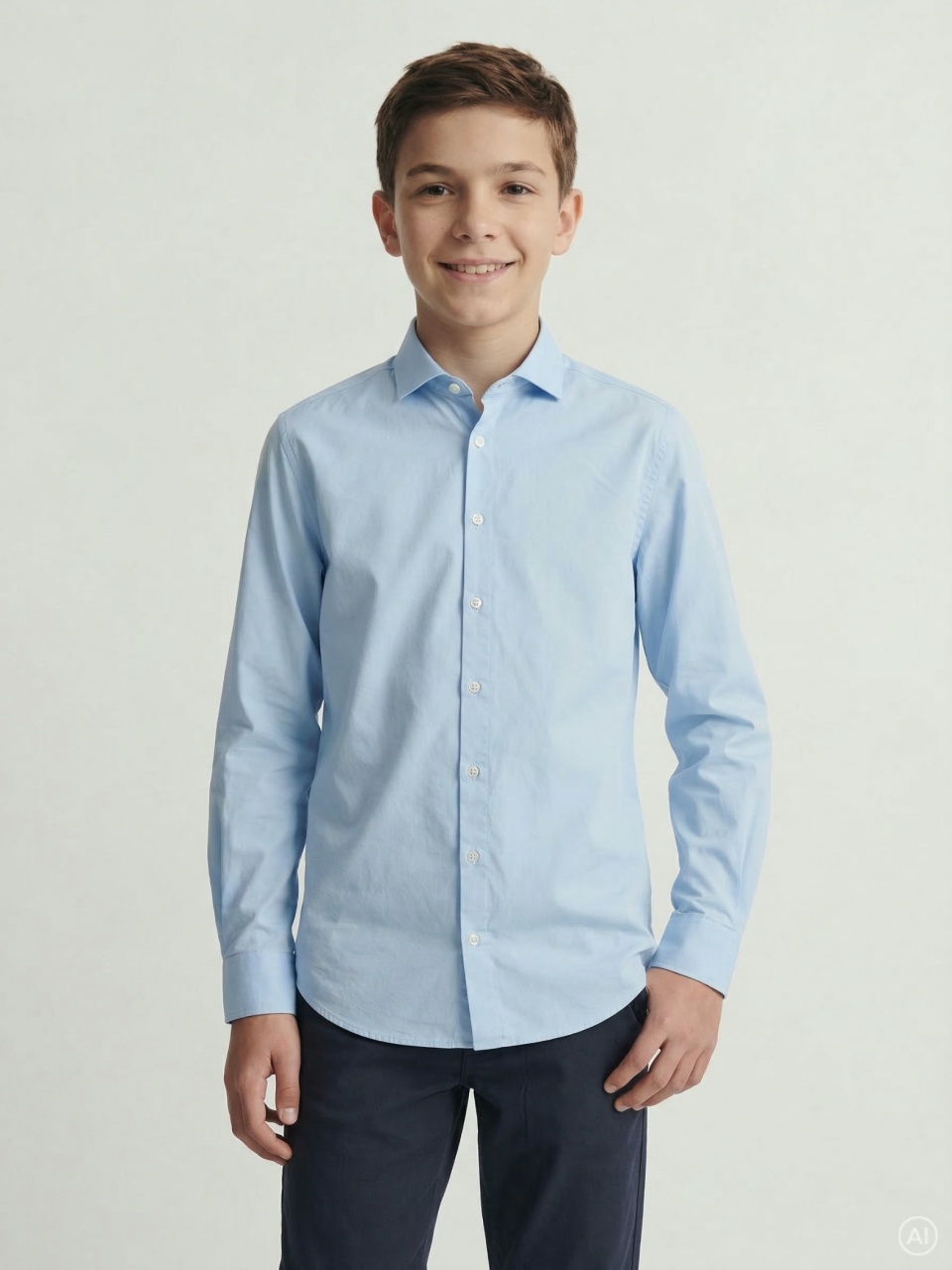 Jack & Jones Camasa cu maneca lunga, baieti, AXEL, Regular Fit, Albastru (SELECTATI MARIMEA: 140 cm)