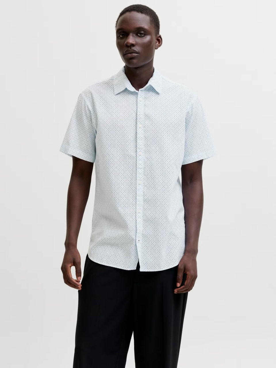 Jack & Jones Camasa de vara barbati, din amestec de in, Regular fit, Albastru deschis (SELECTATI MARIMEA: M)