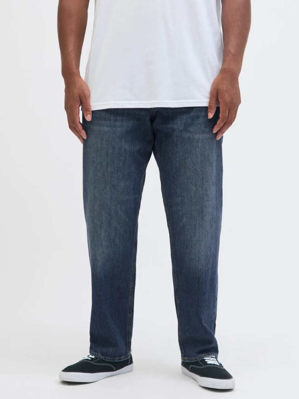 Jack & Jones Plus Blugi JJIMIKE JJORIGINAL, barbati cu talie medie si croiala Conica, Albastru inchis (SELECTATI MARIMEA: 46, SELECTATI LUNGIMEA: 32)