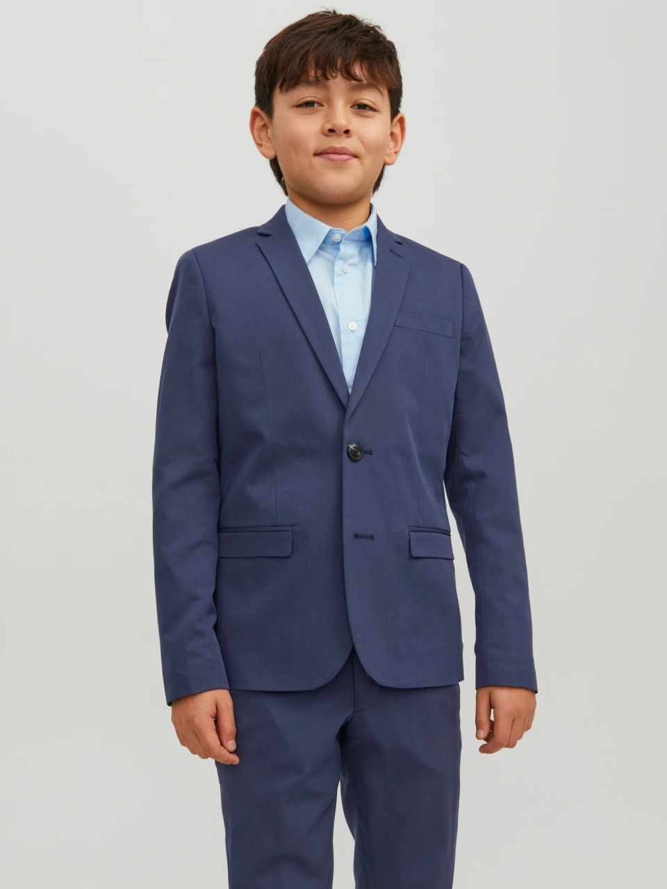 Jack & Jones Sacou costum baieti, SOLAR, croiala Super Slim Fit, Bleumarin (SELECTATI MARIMEA: 146 cm)