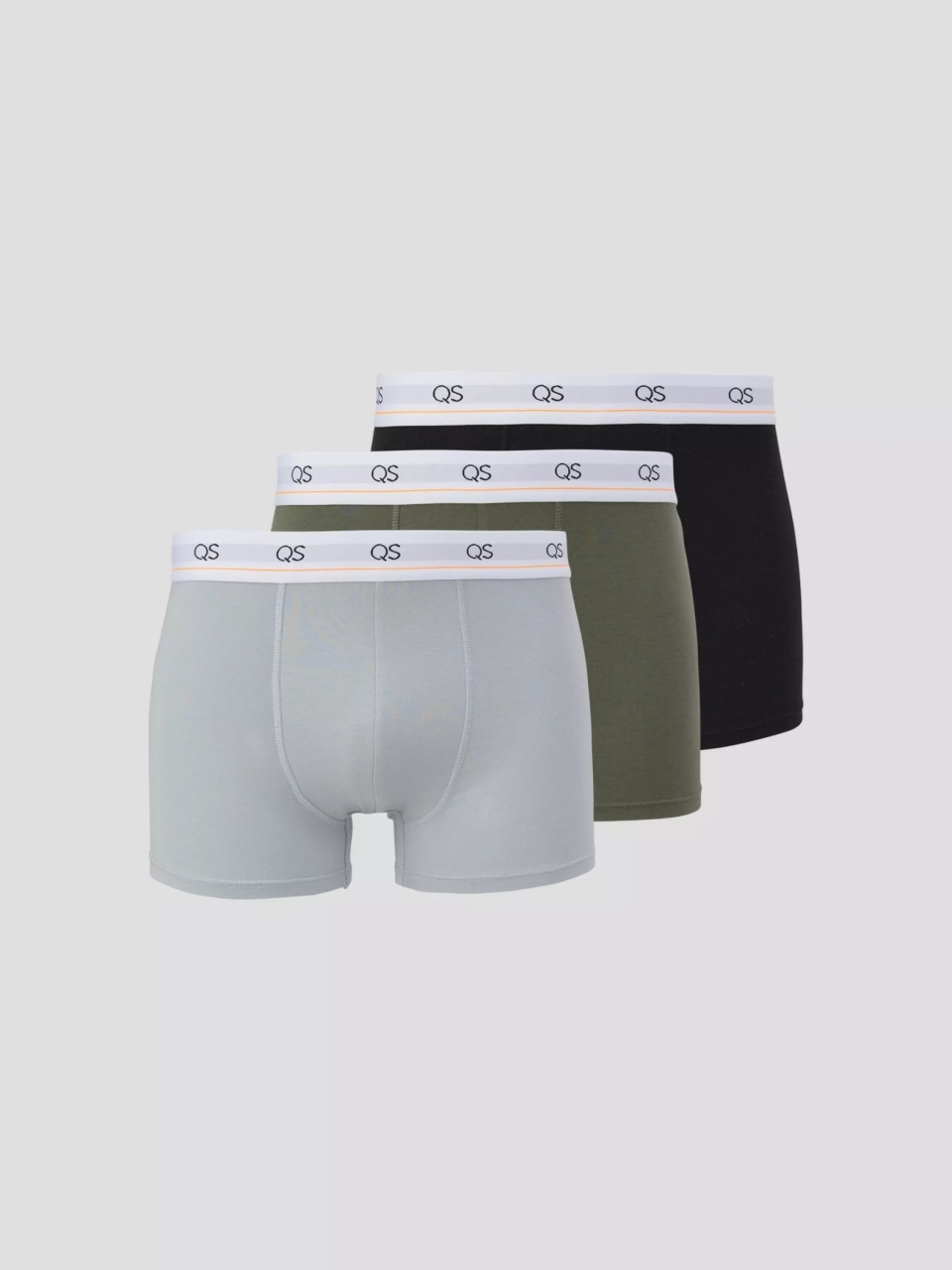 Q/S by s.Oliver Underwear barbati Set 3 perechi de boxeri, Gri/Verde/Negru (SELECTATI MARIMEA: S)