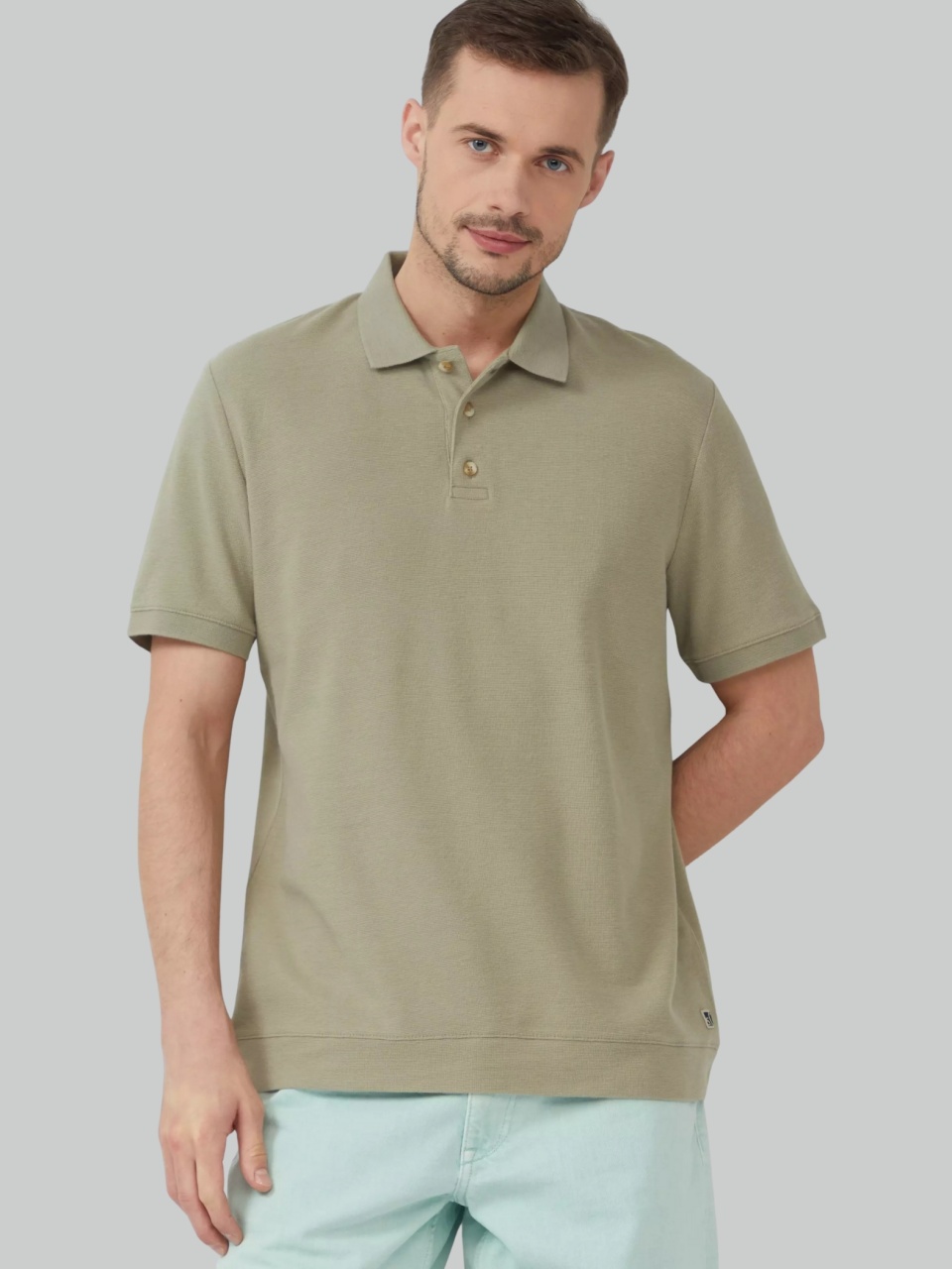 s.Oliver Tricou polo barbati, din piqué waffle, Regular fit, Verde masliniu (SELECTATI MARIMEA: 2XL)