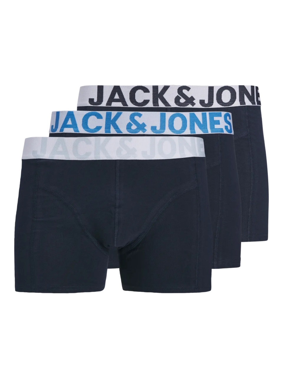 Jack & Jones Underwear barbati, Set 3 perechi de boxeri, banda cu logo, Bleumarin inchis (SELECTATI MARIMEA: S)