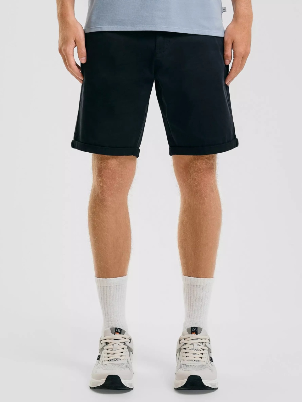 Q/S by s.Oliver Pantaloni scurti barbati chino, John cu croiala Regular fit, Bleumarin inchis (SELECTATI MARIMEA: 29)