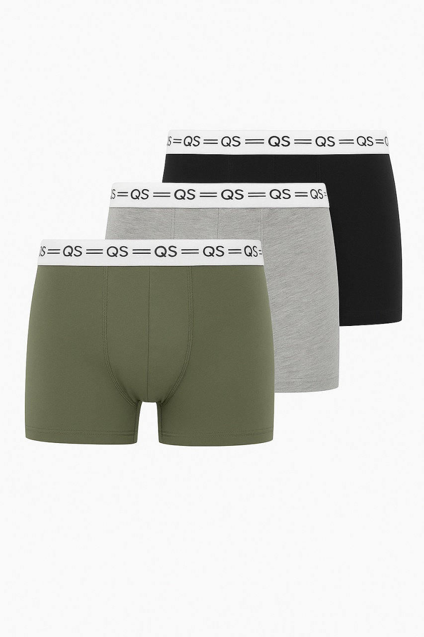 Q/S by s.Oliver Underwear barbati Set 3 perechi de boxeri, Verde pudrat (SELECTATI MARIMEA: S)