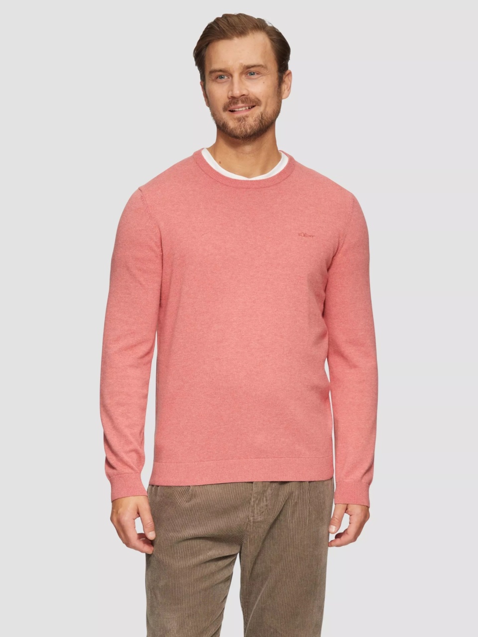 s.Oliver Pulover barbati cu decolteu la baza gatului, Roz prafuit (SELECTATI MARIMEA: 3XL)