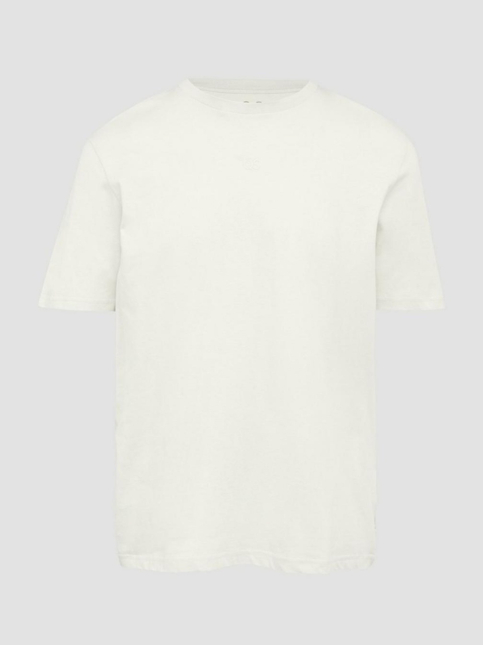 Tricou bărbați cu decolteu la baza gâtului, cu logo, Crem (SELECTATI MARIMEA: L)