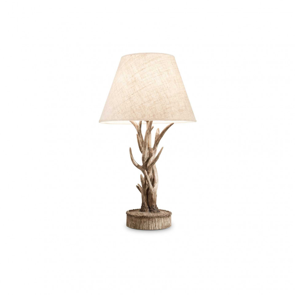 Lampa de bioru CHALET TL1, metal, lemn, 1 bec, dulie E27, 128207, Ideal Lux Ideal Lux