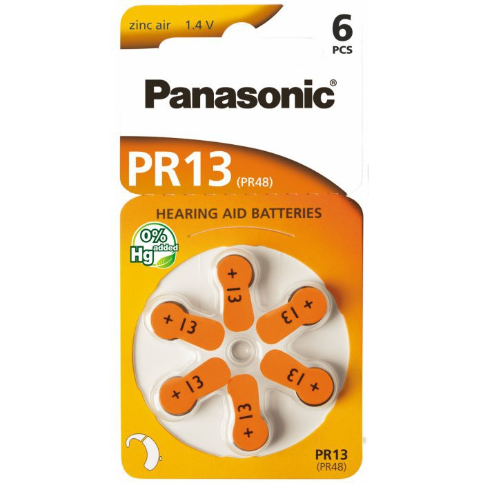 Set 6 baterii pentru aparat auditiv Panasonic PR13/PR48 Panasonic imagine noua 2022