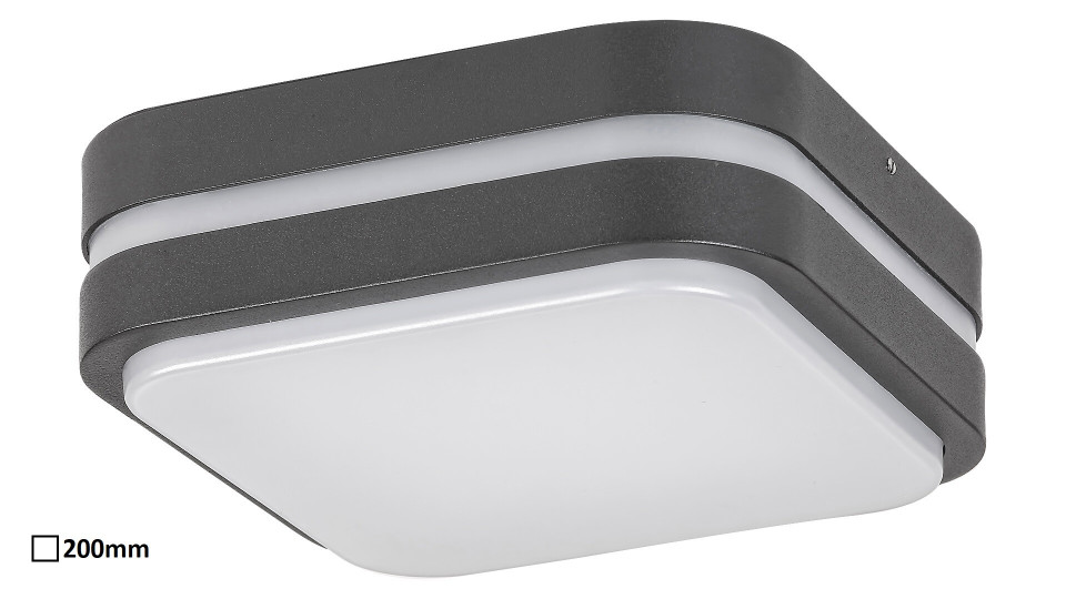 Aplica de exterior Hamburg LED, patrat, metal, antracit, alb, 680 lm, lumina neutra (4000K), 8849, Rabalux