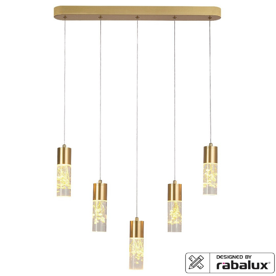 Pendul Floresta LED, metal, auriu, 1250 lm, lumina neutra (4000K), 6559, Rabalux