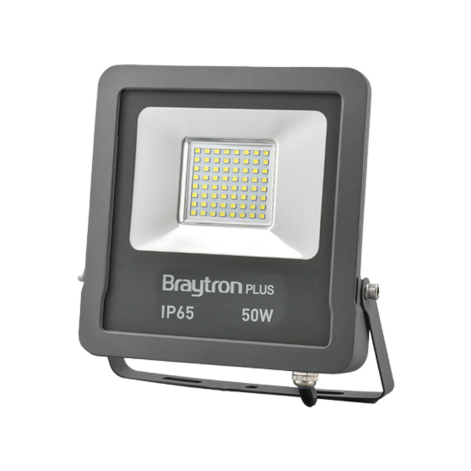 Proiector led 50W SMD, 4000lm, IP65, lumina calda 3000K, Gri, Braytron