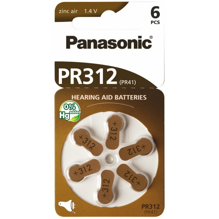 Set 6 baterii pentru aparat auditiv Panasonic PR312/PR41 Panasonic imagine noua 2022