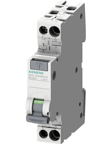 Siguranta automata cu protectie diferentiala 10A P+N, tip AC, 30mA, 4.5kA, Siemens