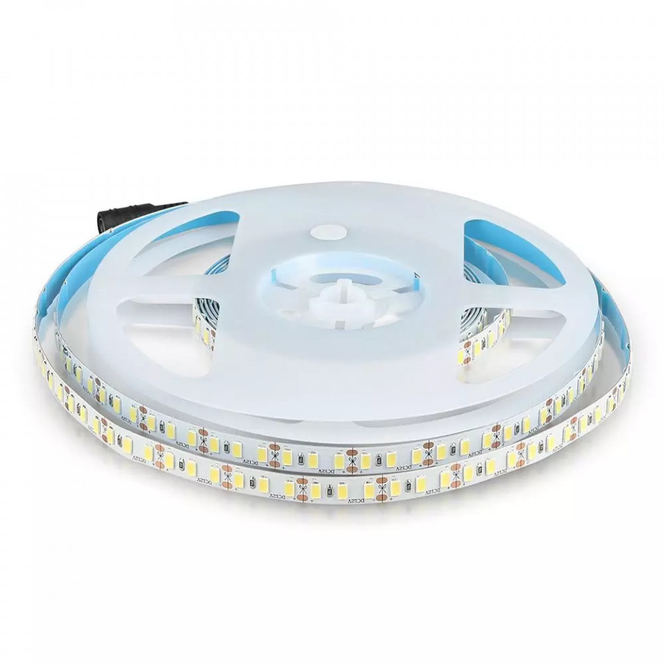 Banda led 12V 5730, 120 leduri/m, putere 18W/M, 3000 lm/m, protectie IP20, lumina calda(3000 K), V-TAC