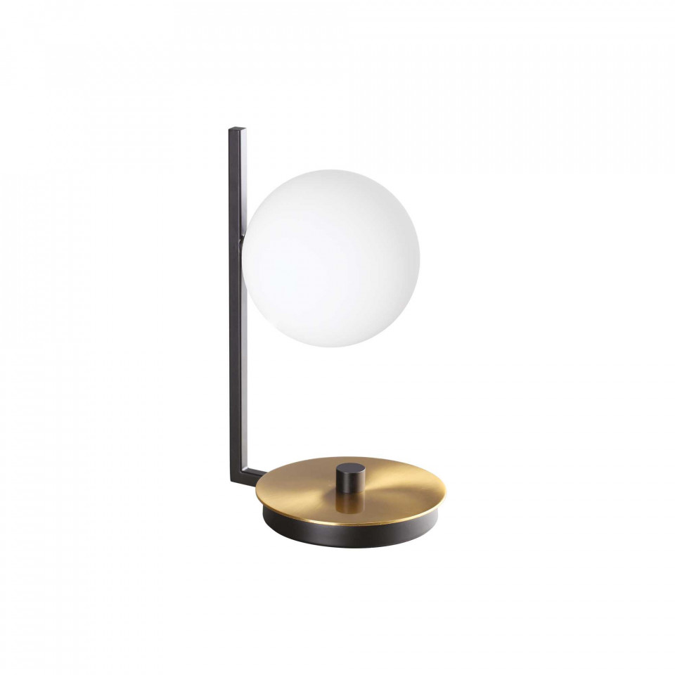 Lampa de birou BIRDS TL1, metal, sticla, negru, bronz, 1 bec, dulie G9, 273679, Ideal Lux