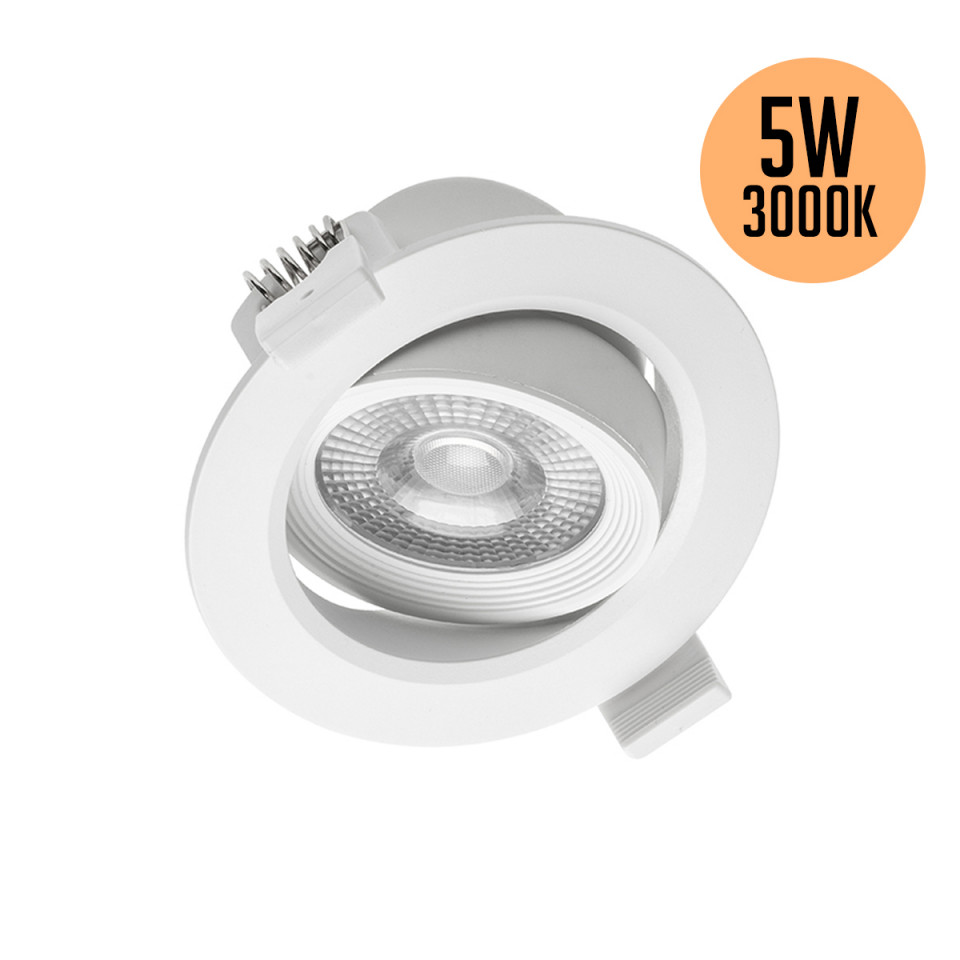 Spot led rotund incastrat (ST) orientabil, 5W, lumina calda 3000K, 400lm, GTV