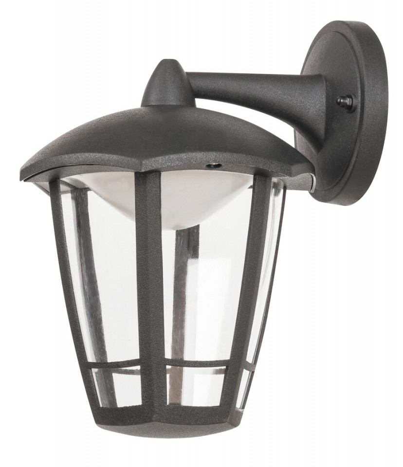 Aplica de exterior Sorrento LED, negru mat, transparent, 1 bec, 500 lm, lumina calda (3000K), 8125, Rabalux