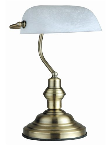Lampa de birou alama sticla alba, 1 bec, dulie E27, Globo 2492 Globo Lighting imagine noua 2022