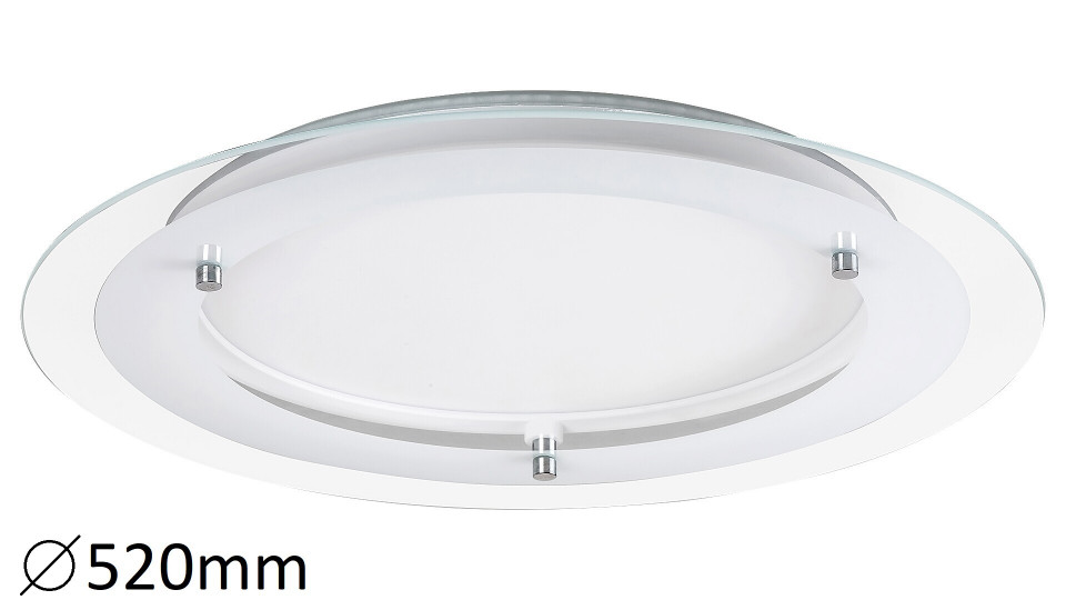 Plafoniera Lorna LED, rotund, sticla, alb, 2200 lm, lumina neutra (4000K), 3488, Rabalux