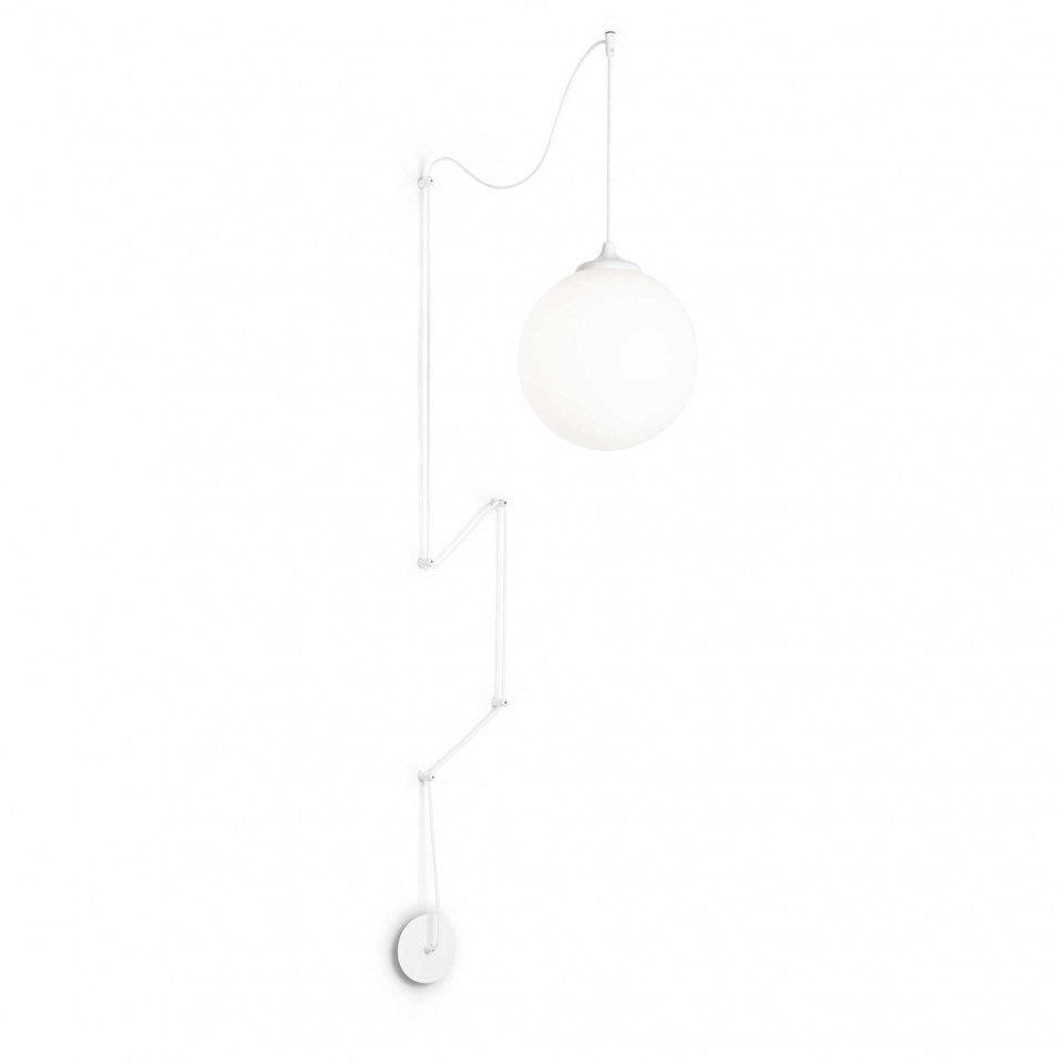 Pendul BOA SP1, metal, sticla, alb, 1 bec, dulie E27, 160863, Ideal Lux