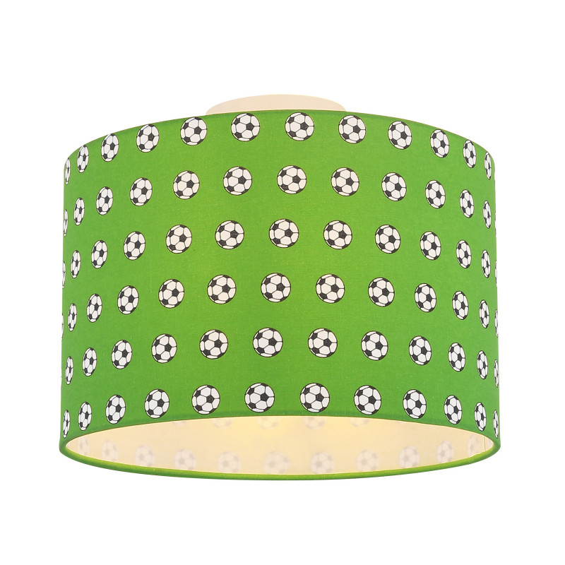Plafoniera metalic alb, crom, verde, décor-minge de fotbal, 1 bec, dulie E27, 54009D, Globo