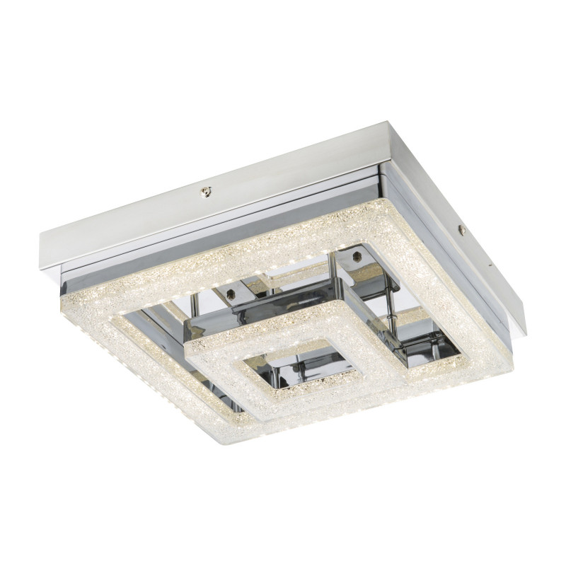 Plafoniera oțel inoxidabil, alb, cristale K5 transparente, 950lm, lumina naturala (4000K), 49246-16, Globo