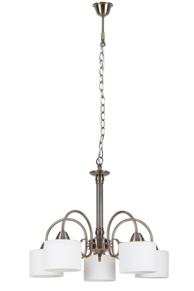 Candelabru Edith, metal, sticla, alama antica, 5 becuri, dulie E27, 7276, Rabalux