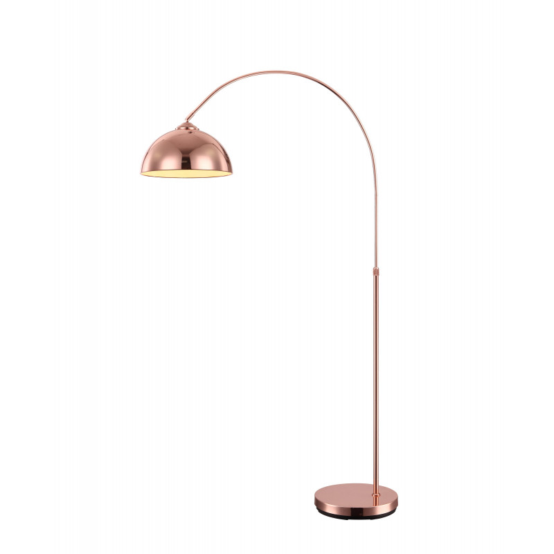 Lampadar metal cupru, 1.8m cablu, baza de cupru, reglabil pe înălțime, comutator, 1 bec, dulie E27, 58227C, Globo