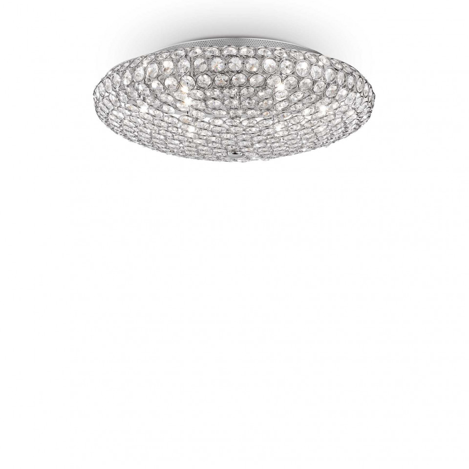 Plafoniera KING PL9, metal, sticla, crom, 9 becuri, dulie G9, 073255, Ideal Lux Ideal Lux