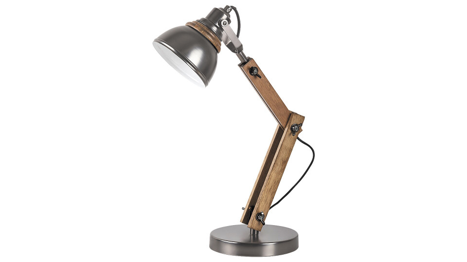 Lampa de birou Aksel, metal, lemn, negru antracit, 1 bec, dulie E14, 4199, Rabalux Rabalux imagine noua 2022