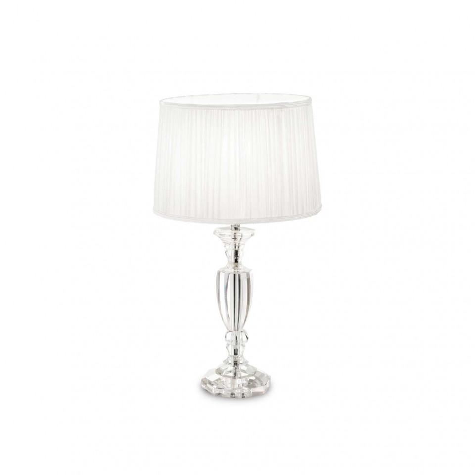 Lampa de birou KATE-3 TL1, sticla, alb, transparent, 1 bec, dulie E27, 122878, Ideal Lux Ideal Lux