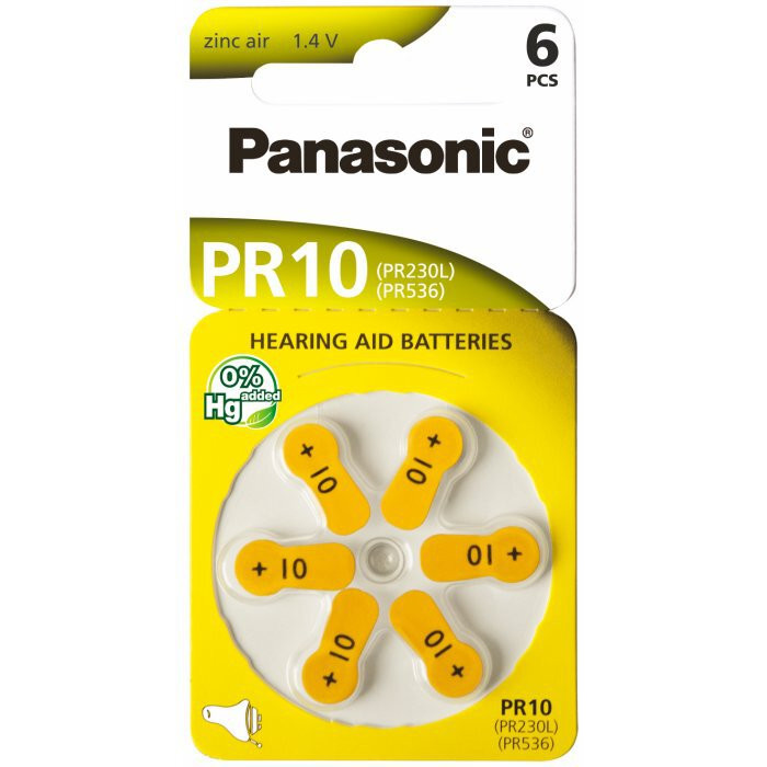 Set 6 baterii pentru aparat auditiv Panasonic PR10/PR230L/PR536/PR70 Panasonic imagine noua 2022