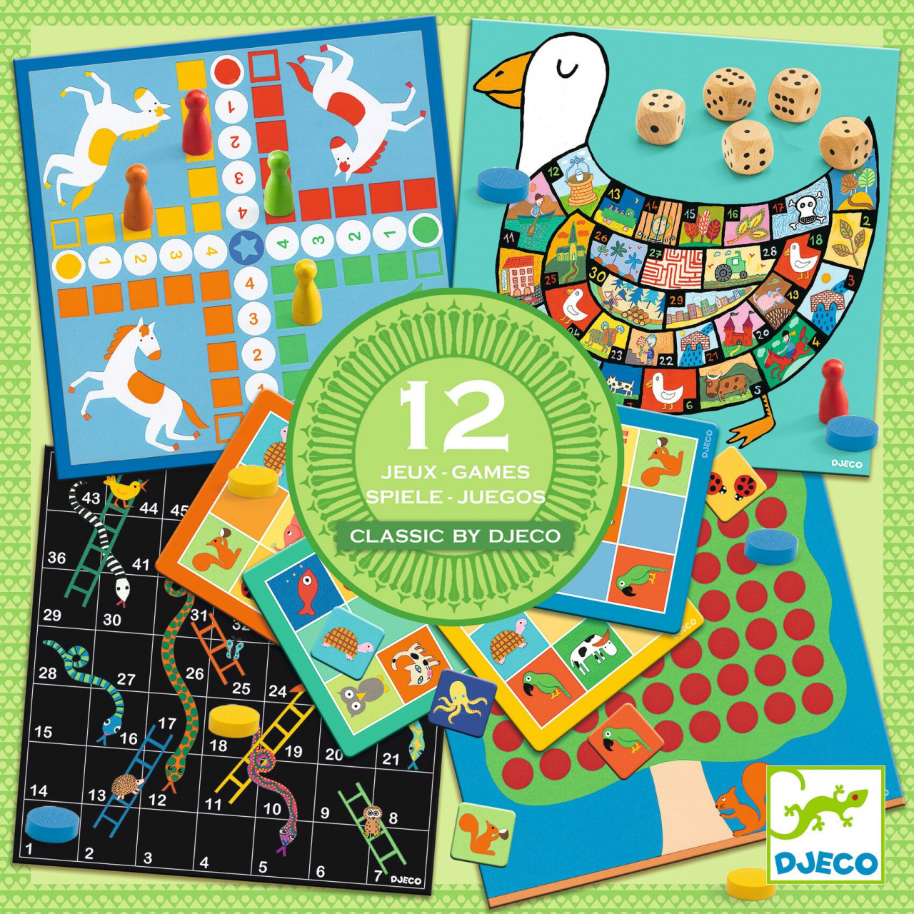 jocuri in casa pentru copii de 12 ani Colectia de 12 jocuri clasice Djeco