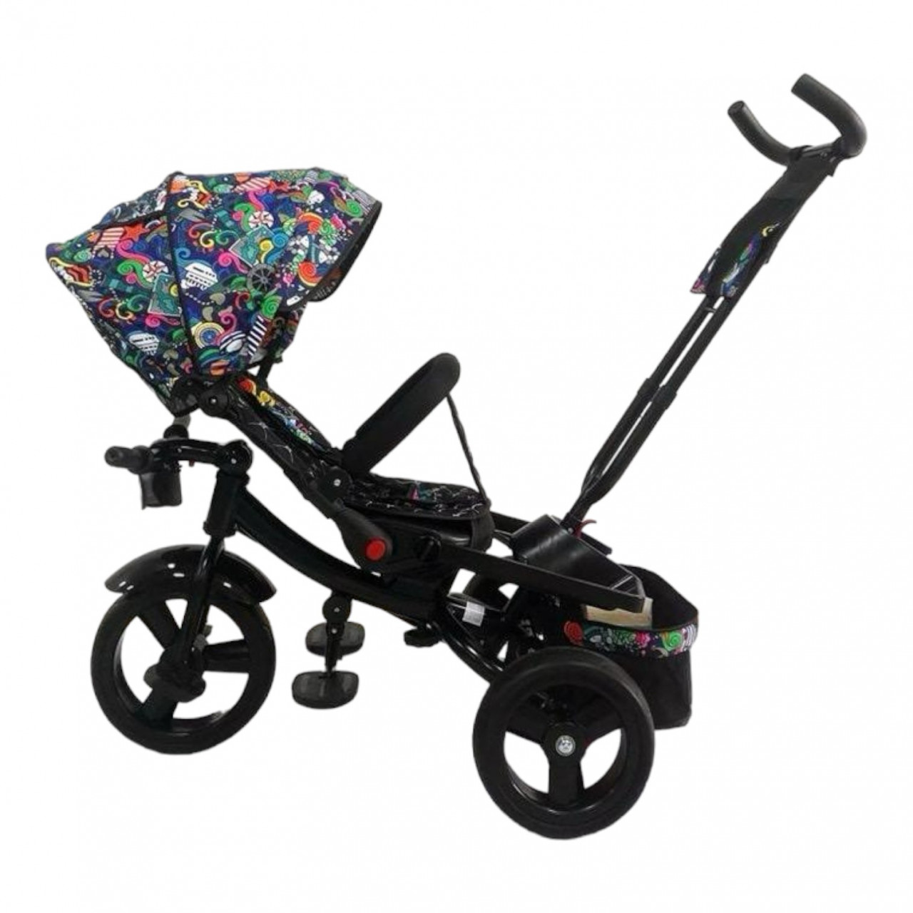 scaun auto copii cu pozitie de somn Tricicleta pliabila cu scaun reversibil si pozitie de somn, multicolor, TMR-48-multicolor