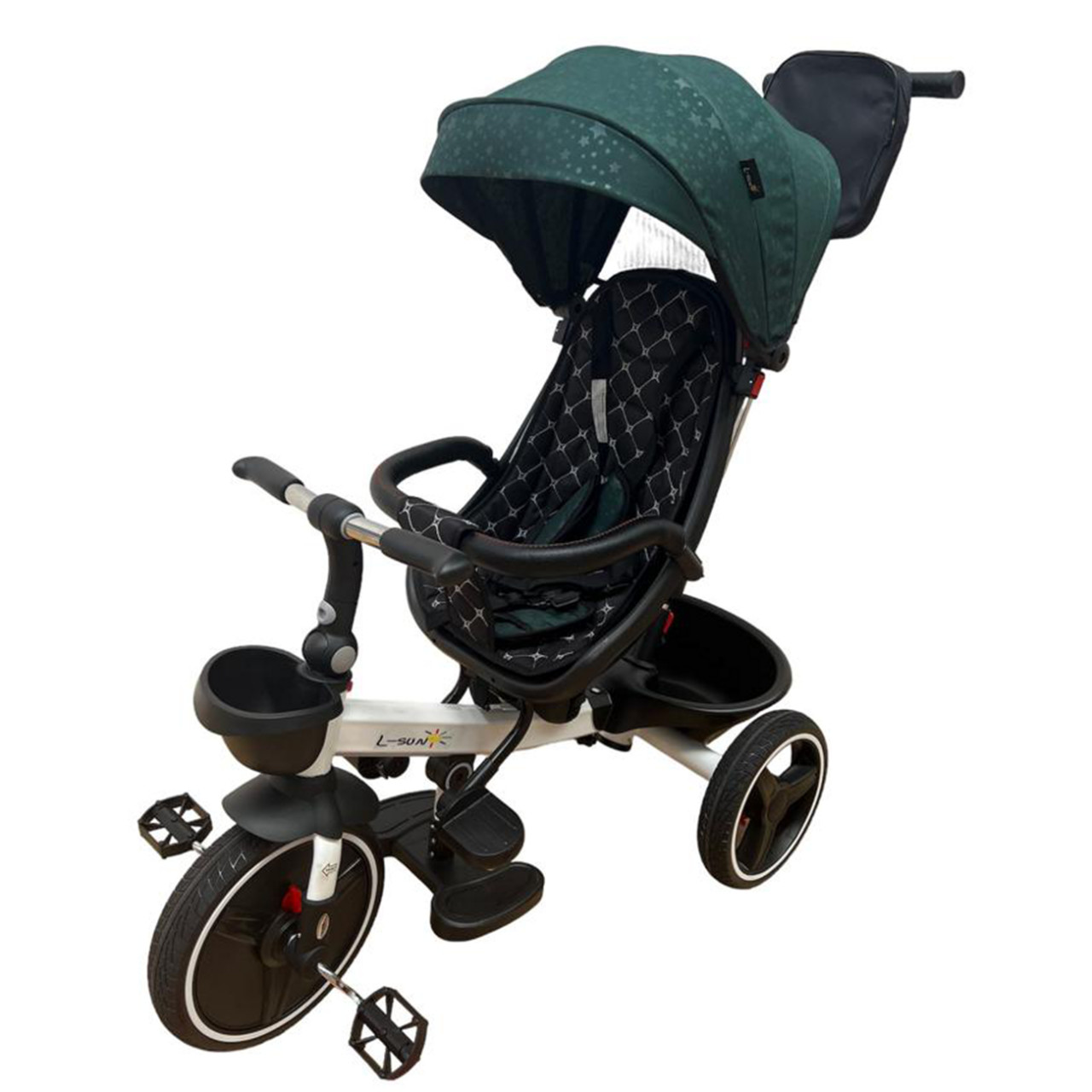 scaun auto copii cu pozitie de somn Tricicleta pliabila cu scaun reversibil si pozitie de somn, verde, TMR-44-verde
