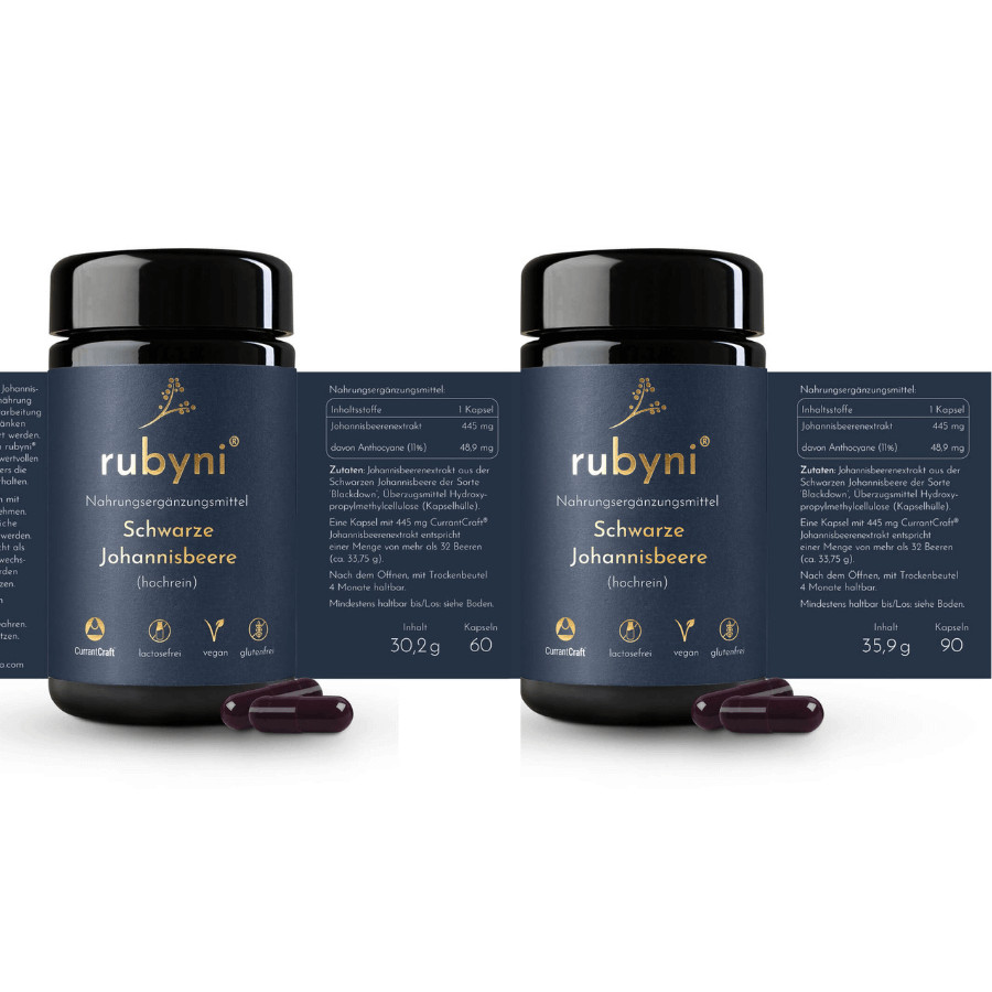 Pachet promo - rubyni® Blackcurrant, 90+60 capsule, BerryPharma