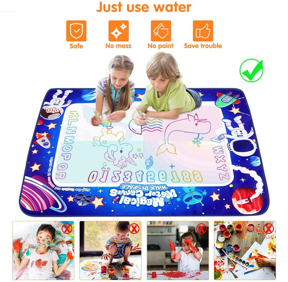 Covorasul Magic Drool Space- 100x80cm - Jucarie educativa de colorat cu apa Drool