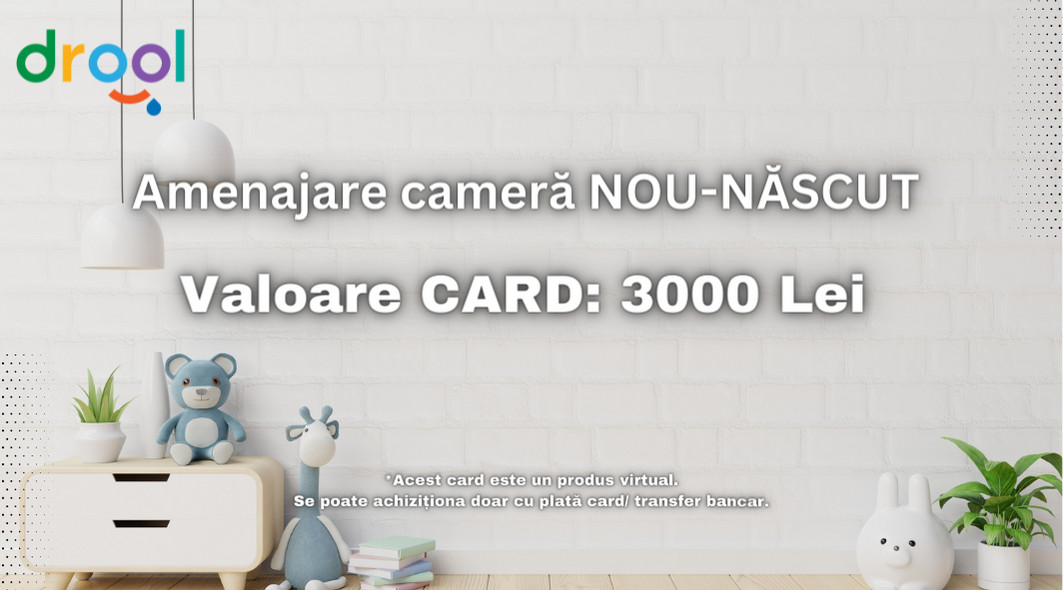 Card cadou "Amenajare camera NOU-NASCUT"