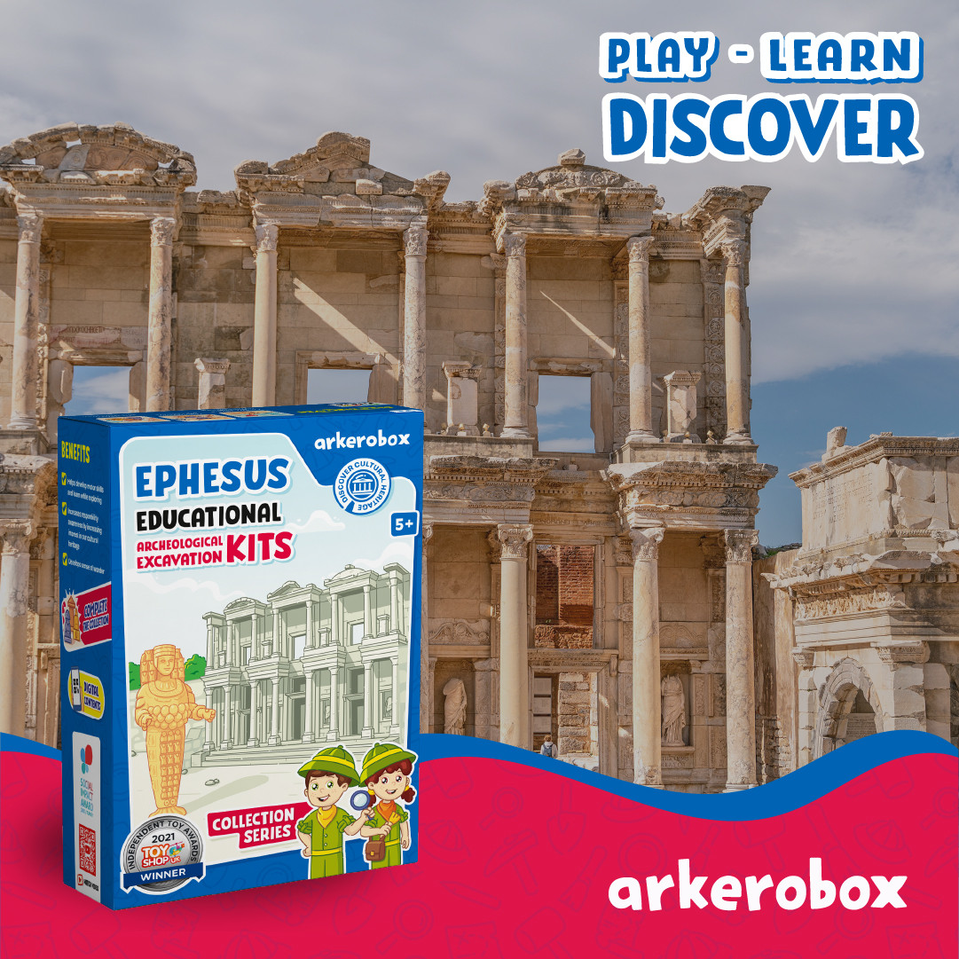 Arkerobox - Set arheologic educational si puzzle 3D, Efes - Biblioteca Celsus