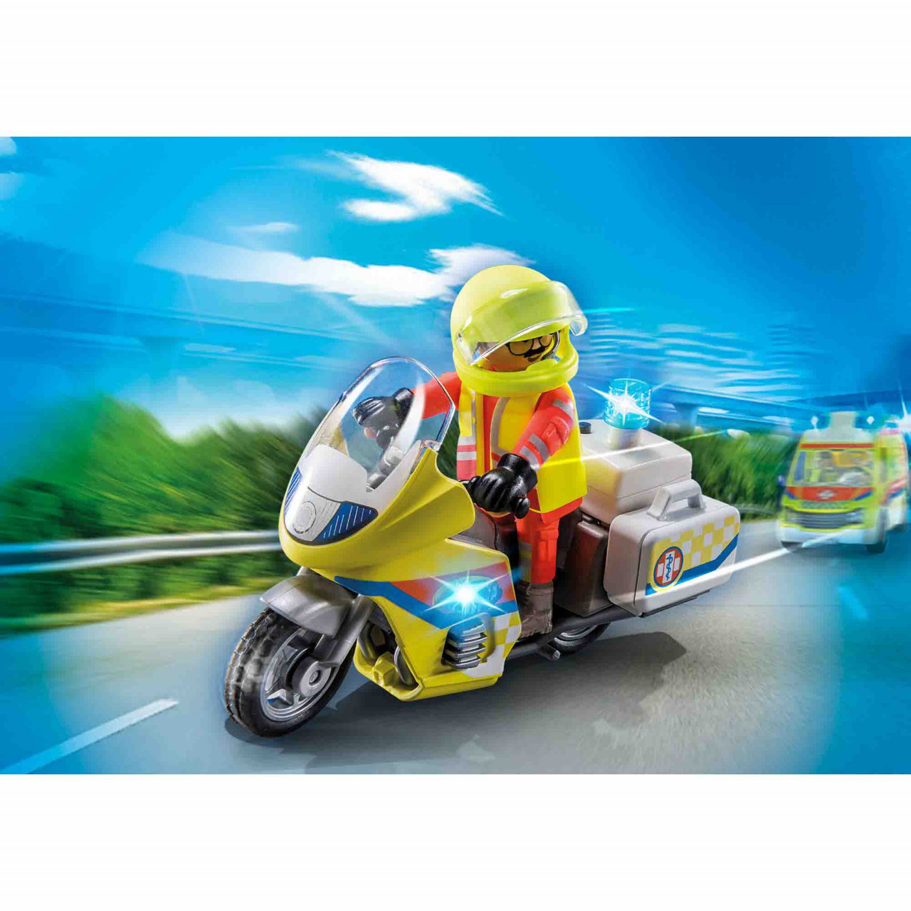 Playmobil – Motocicleta Galbena Cu Lumini Jucarii copii