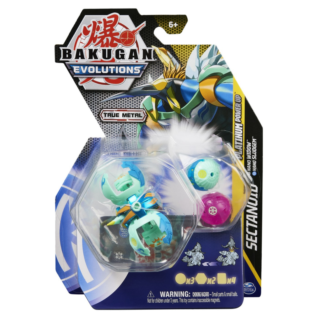 BAKUGAN PLATINUM POWERUP S4 SECTANOID NANO WIDOW SI NANO SLUDGEM