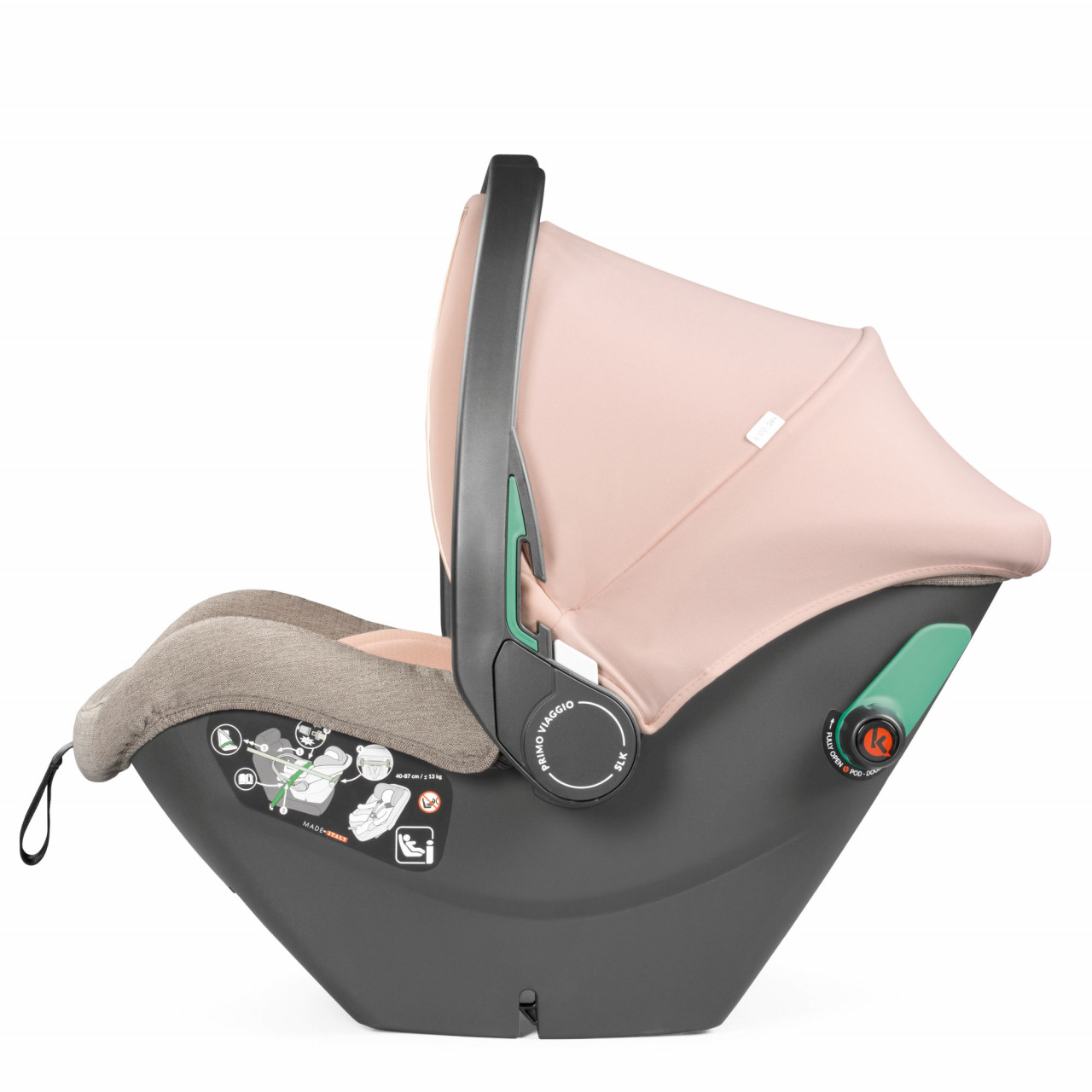 Carucior 3 in 1 Peg Perego Veloce, SLK, 0 - 22 kg, Mon Amour, Bej / Roz