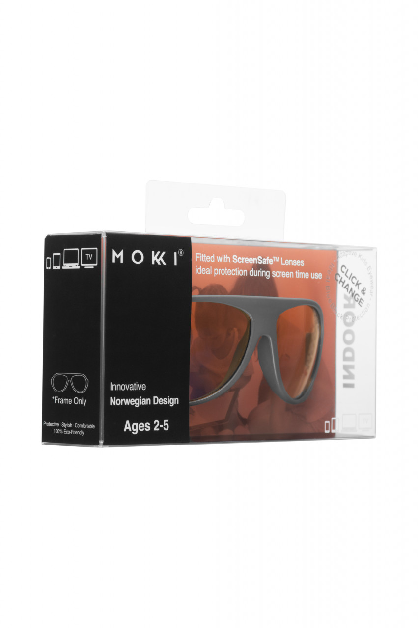 Ochelari de soare pentru copii MOKKI Click & Change ScreenSafe, protectie ecran, 2-5 ani, gri Accesorii Fashion