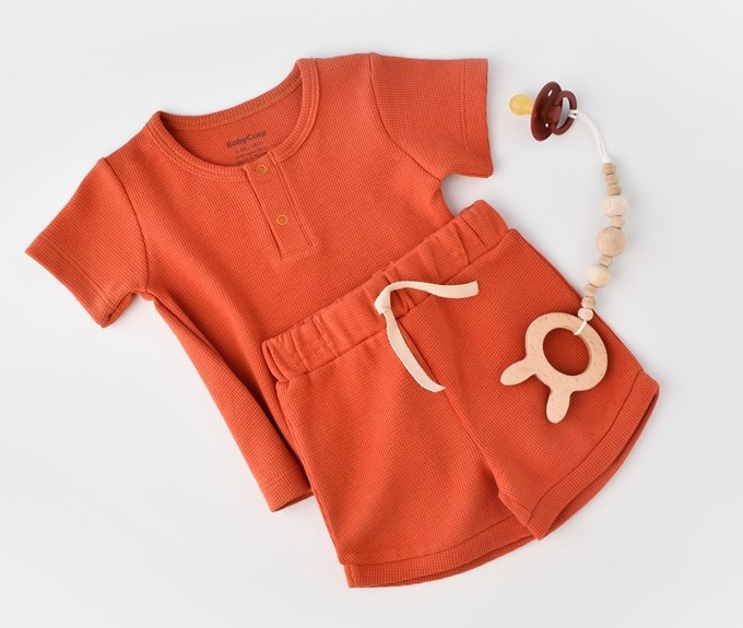 Set tricou cu panataloni scurti - 100% bumbac organic - Scortisoara, Baby Cosy