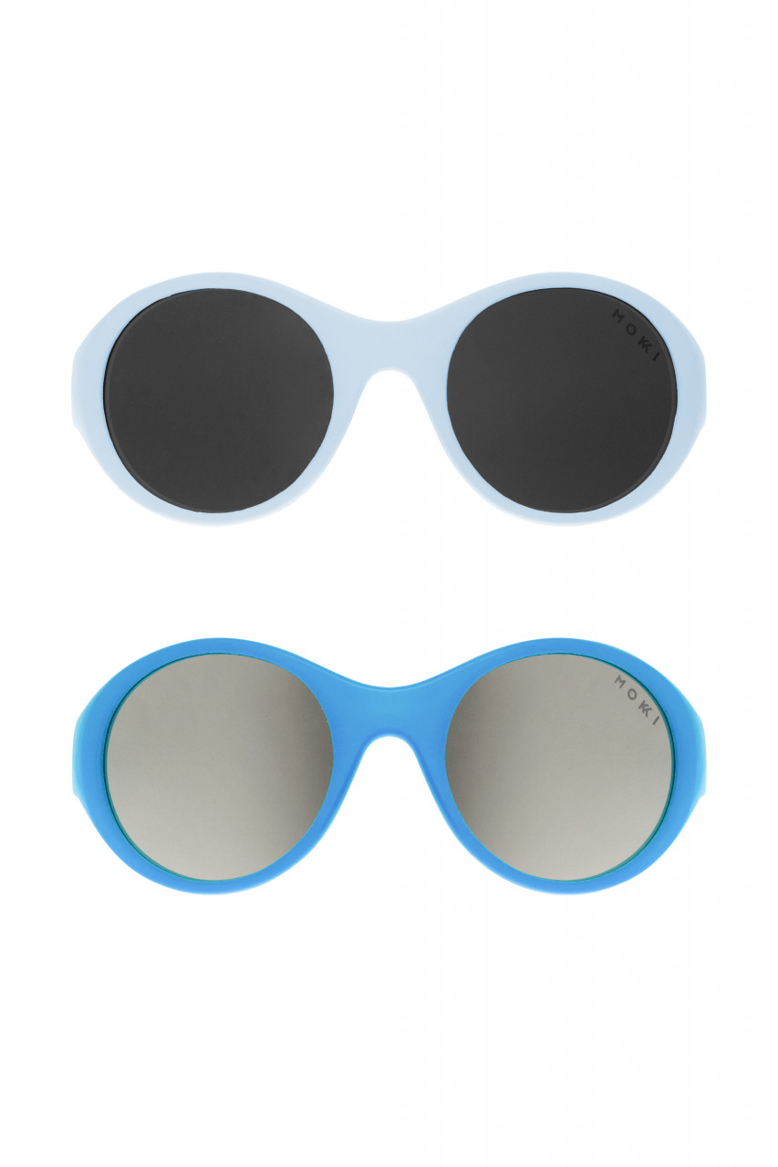 Ochelari de soare pentru copii MOKKI Click & Change, protectie UV, bleu, 0-2 ani, set 2 perechi Accesorii Fashion