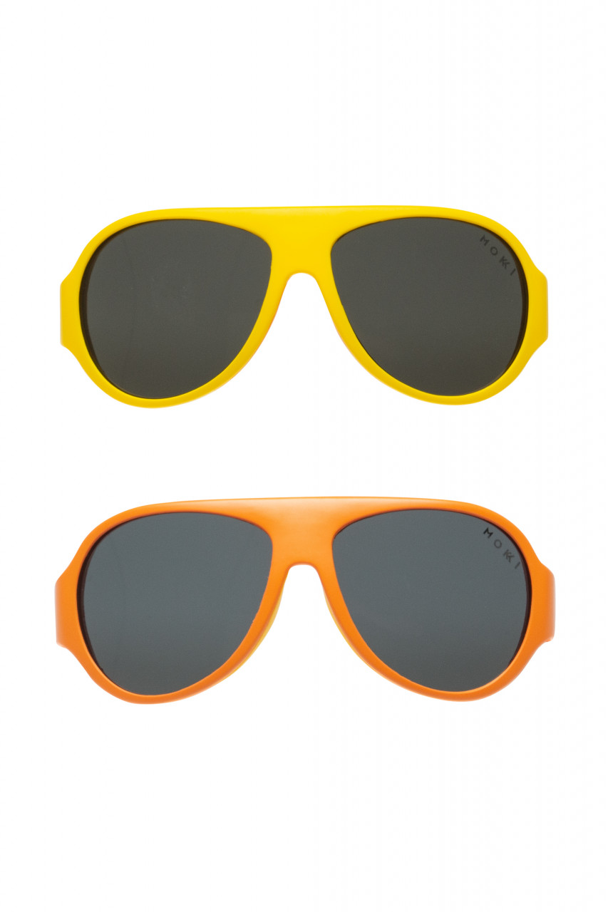 Ochelari de soare pentru copii MOKKI Click & Change, protectie UV, galben, 2-5 ani, set 2 perechi Accesorii Fashion