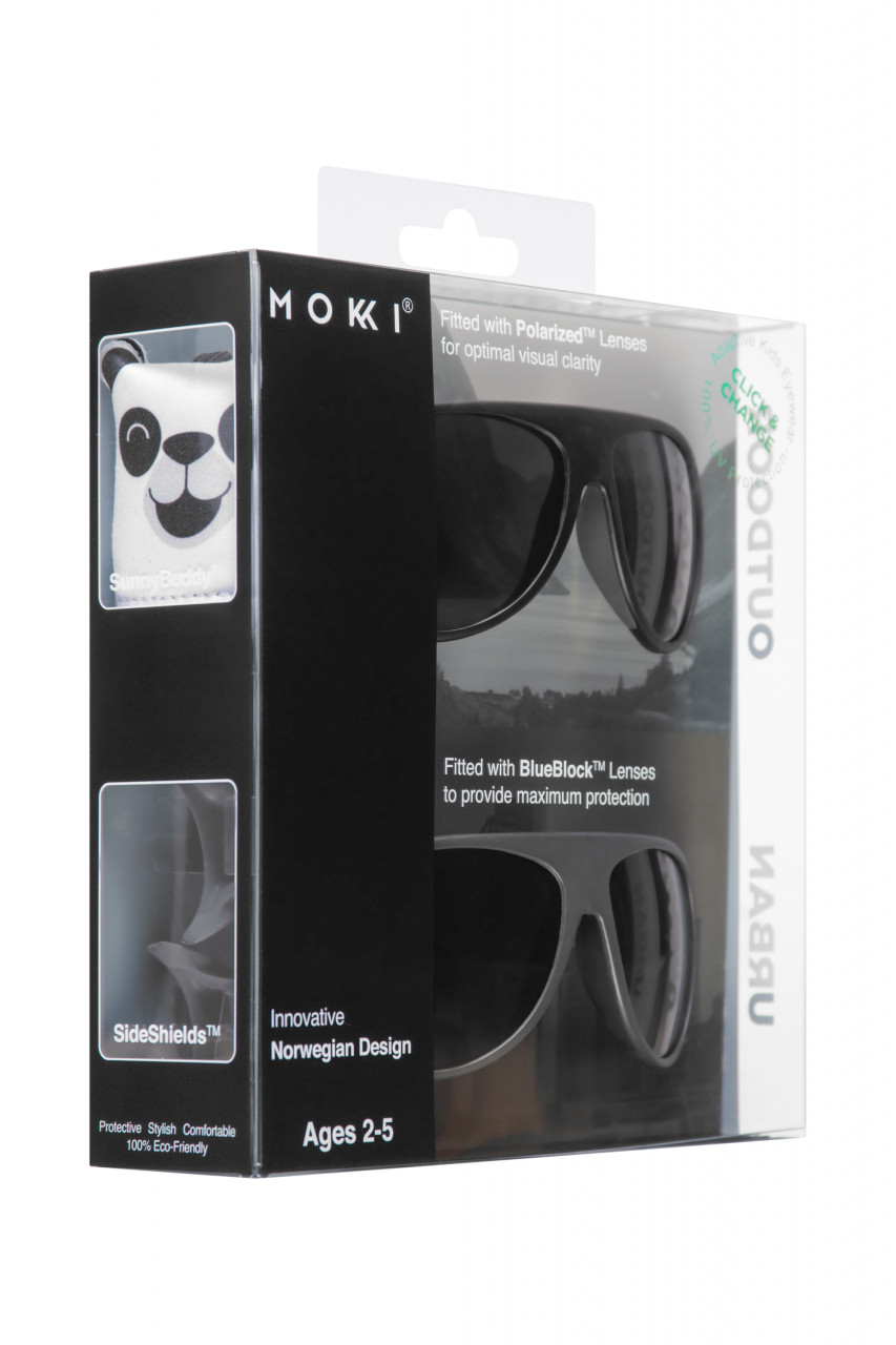 Ochelari de soare pentru copii MOKKI Click & Change, protectie UV, negru, 2-5 ani, set 2 perechi Accesorii Fashion